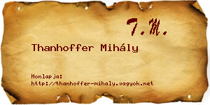 Thanhoffer Mihály névjegykártya